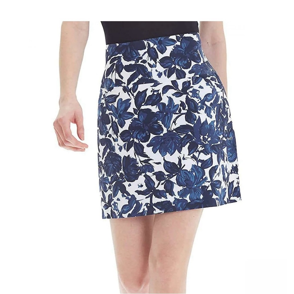 S.C.&CO. WOMEN'S TUMMY CONTROL SKORT, Blue Floral Pattern, Size XL